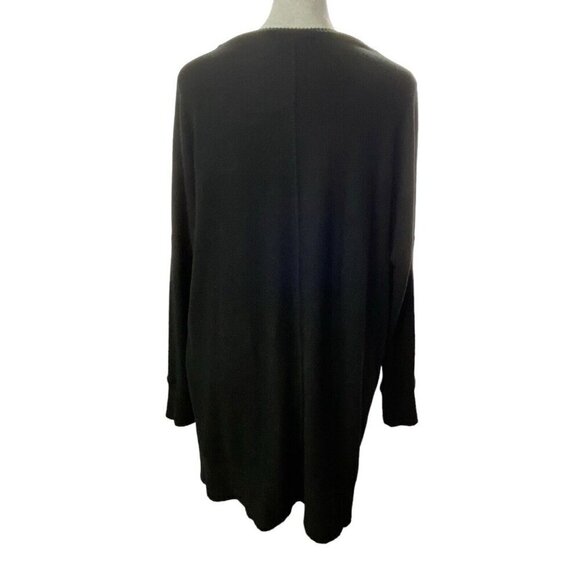 LULU'S Mini Sweater Dress V Neck Long Sleeve Pullover Black XS 79-42 - Picture 12 of 13